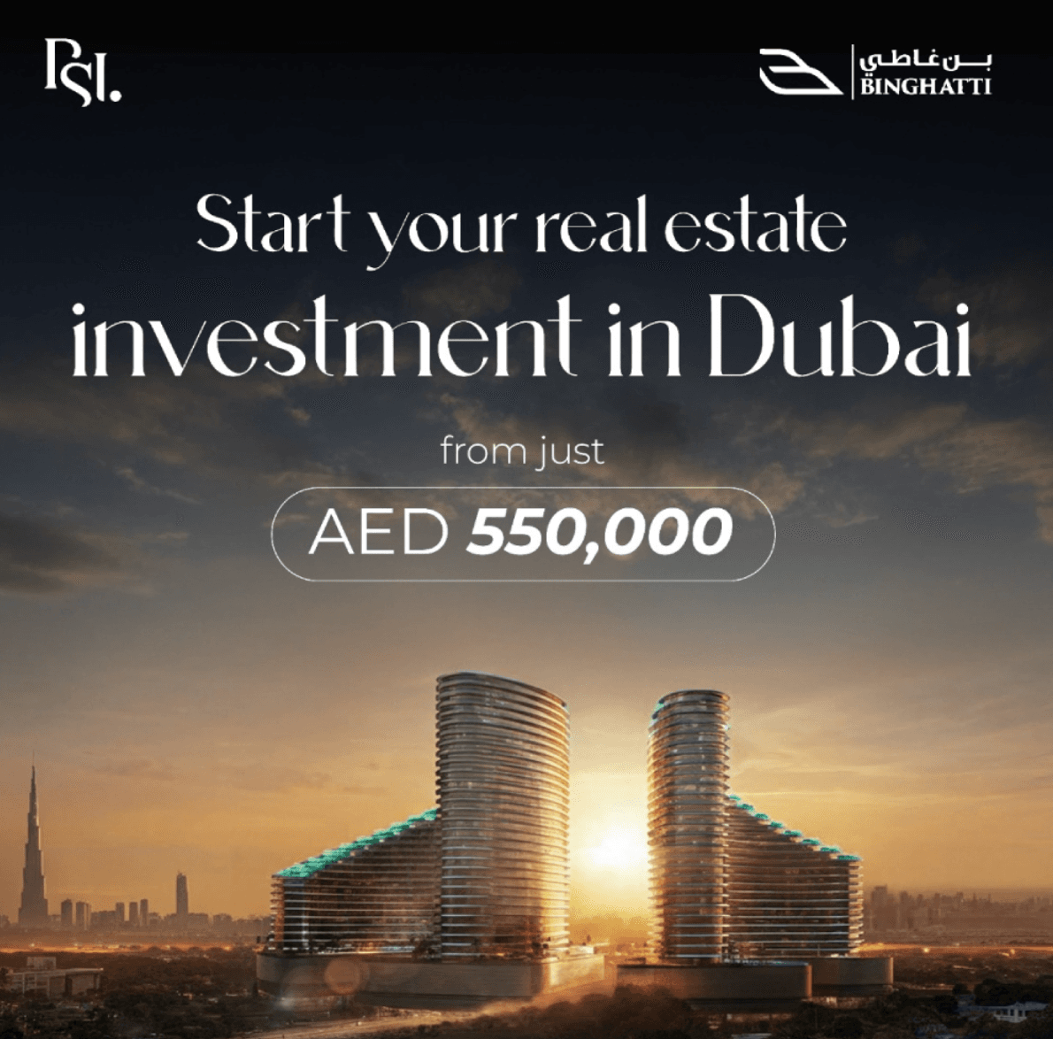 Invest in Real Estate Starting AED 550,000